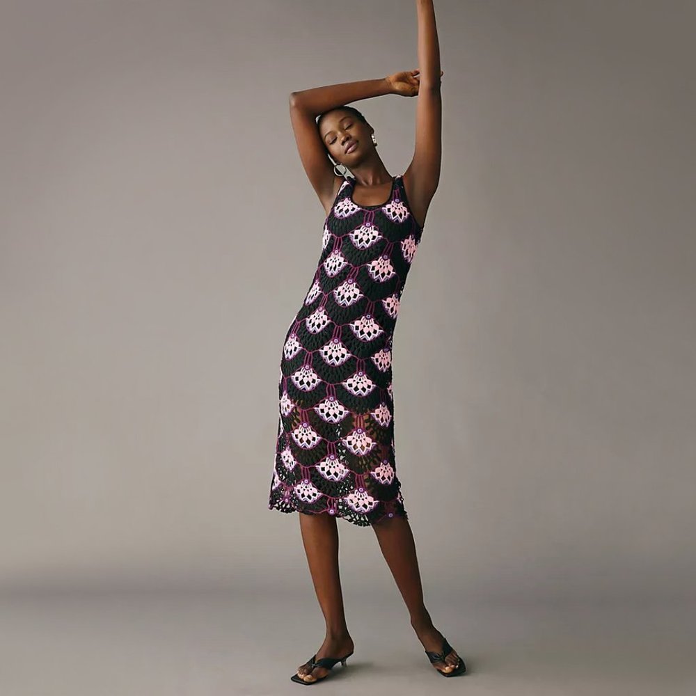 Delfi Collective |  Crochet Midi Dress | NWT